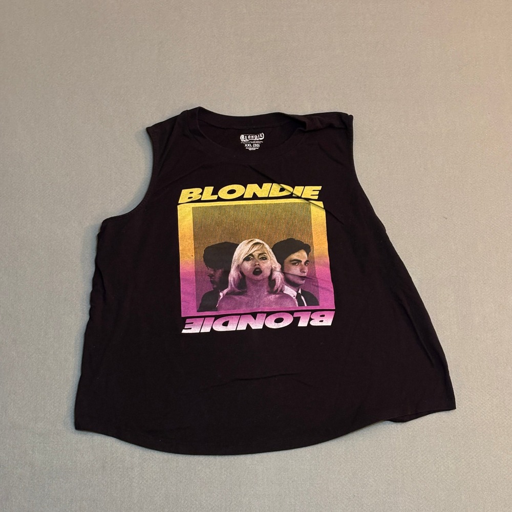 Blondie Band Graphic Muscle Tank Top Black XXL 20 Debbie Harry Rock Music Tshirt